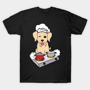 Funny golden retriever is cooking T-Shirt